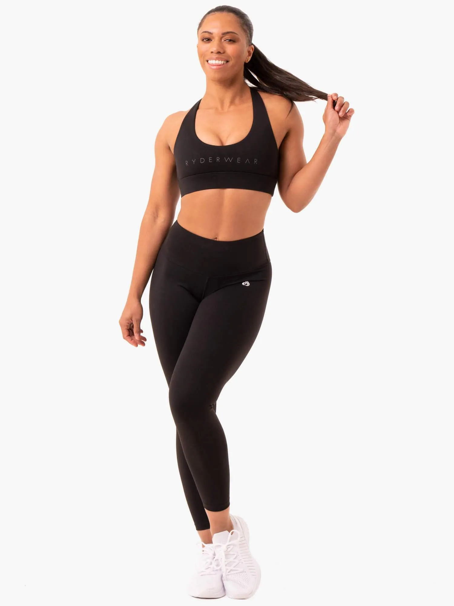 Staples Cross Over Sports Bra - Black Compression Support