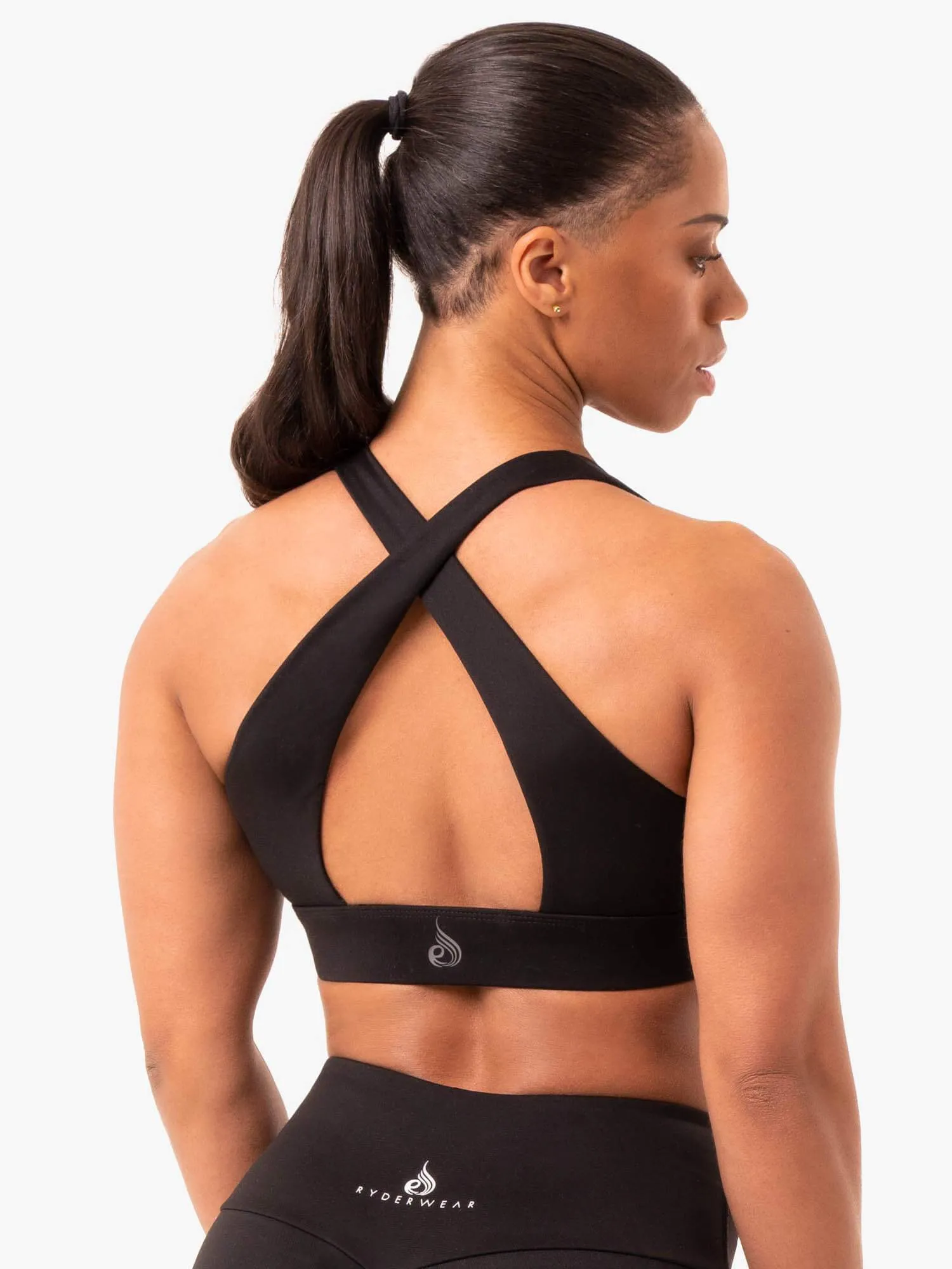 Staples Cross Over Sports Bra - Black Size Options