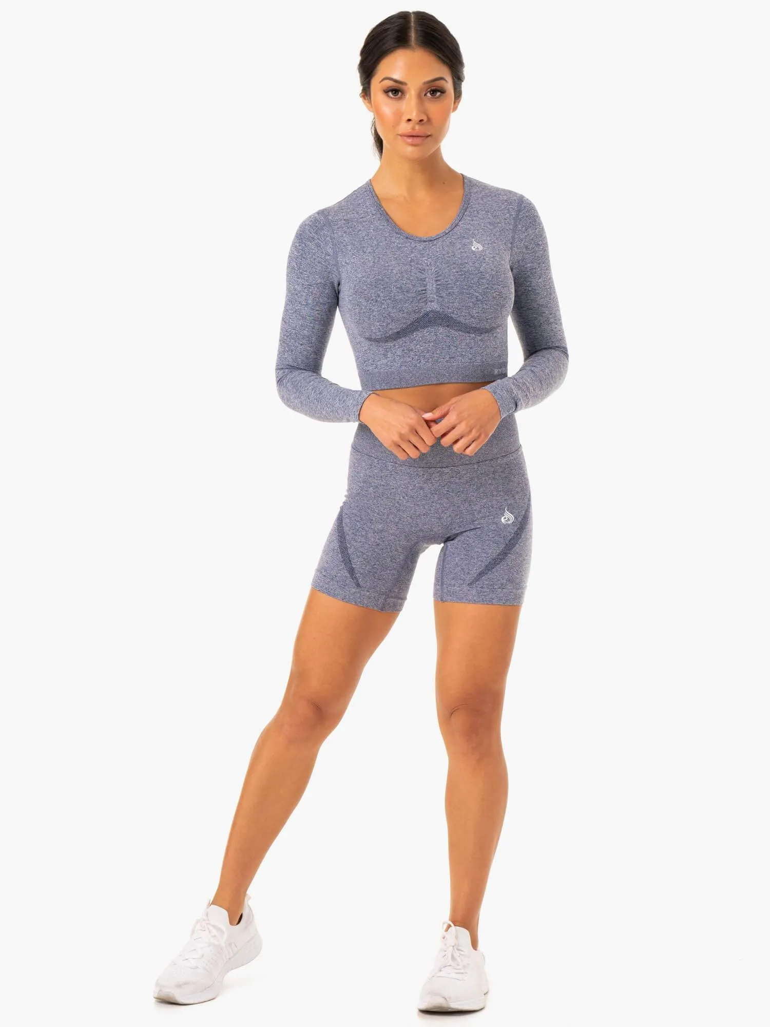 Staples Seamless Long Sleeve Top - Navy Marl party fit