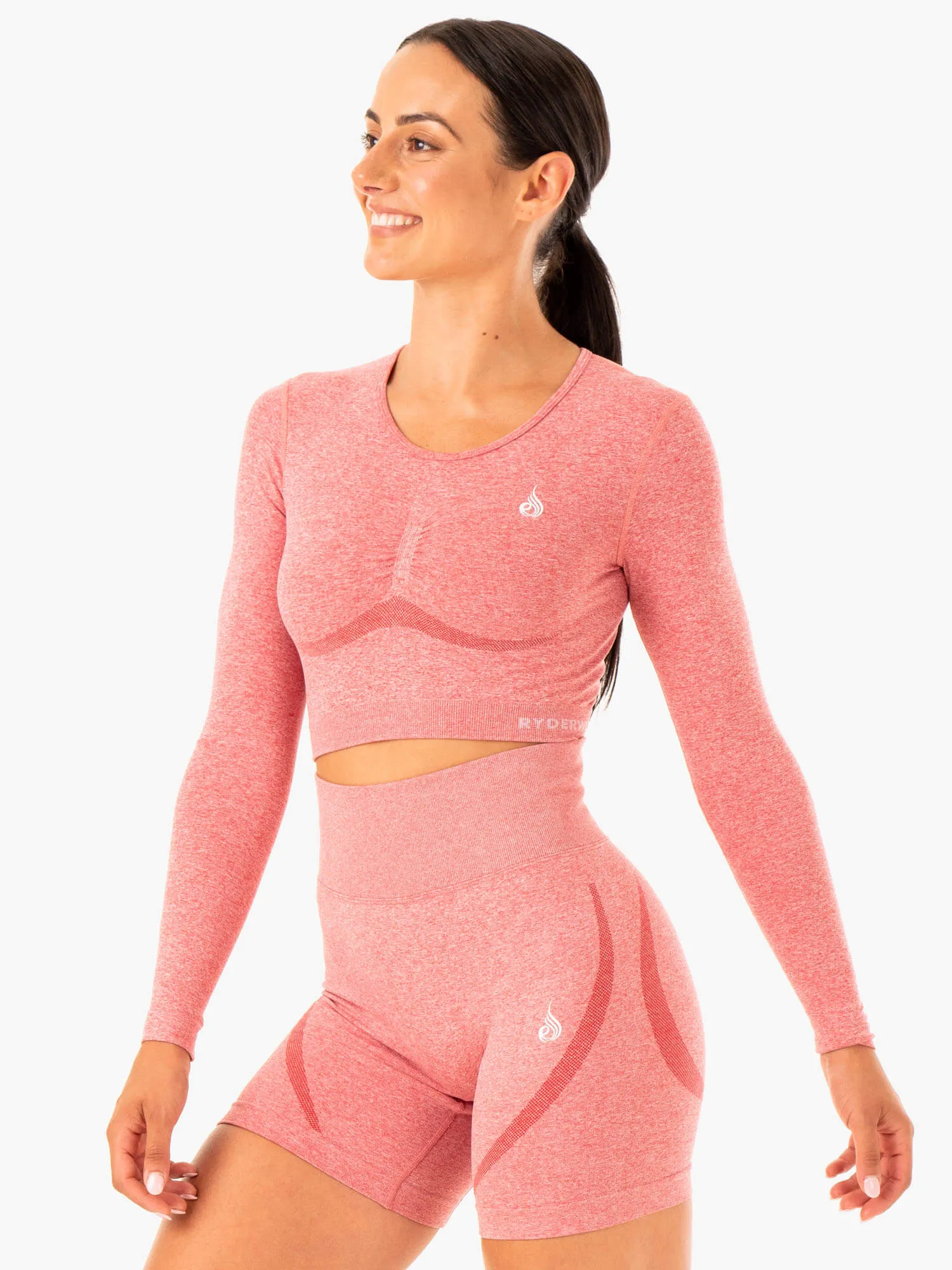Staples Seamless Long Sleeve Top - Pink Marl cultural blend