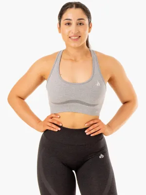 Staples Seamless Racer Back Sports Bra - Grey Marl Compression Fit