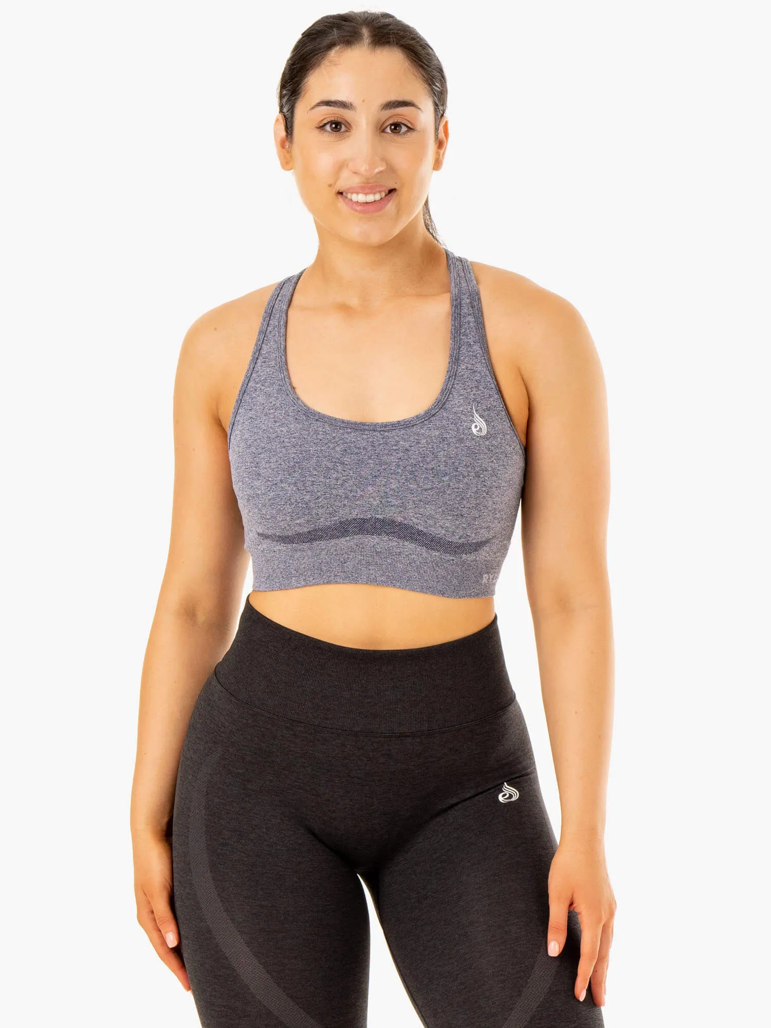 Staples Seamless Racer Back Sports Bra - Navy Marl All Day Wear