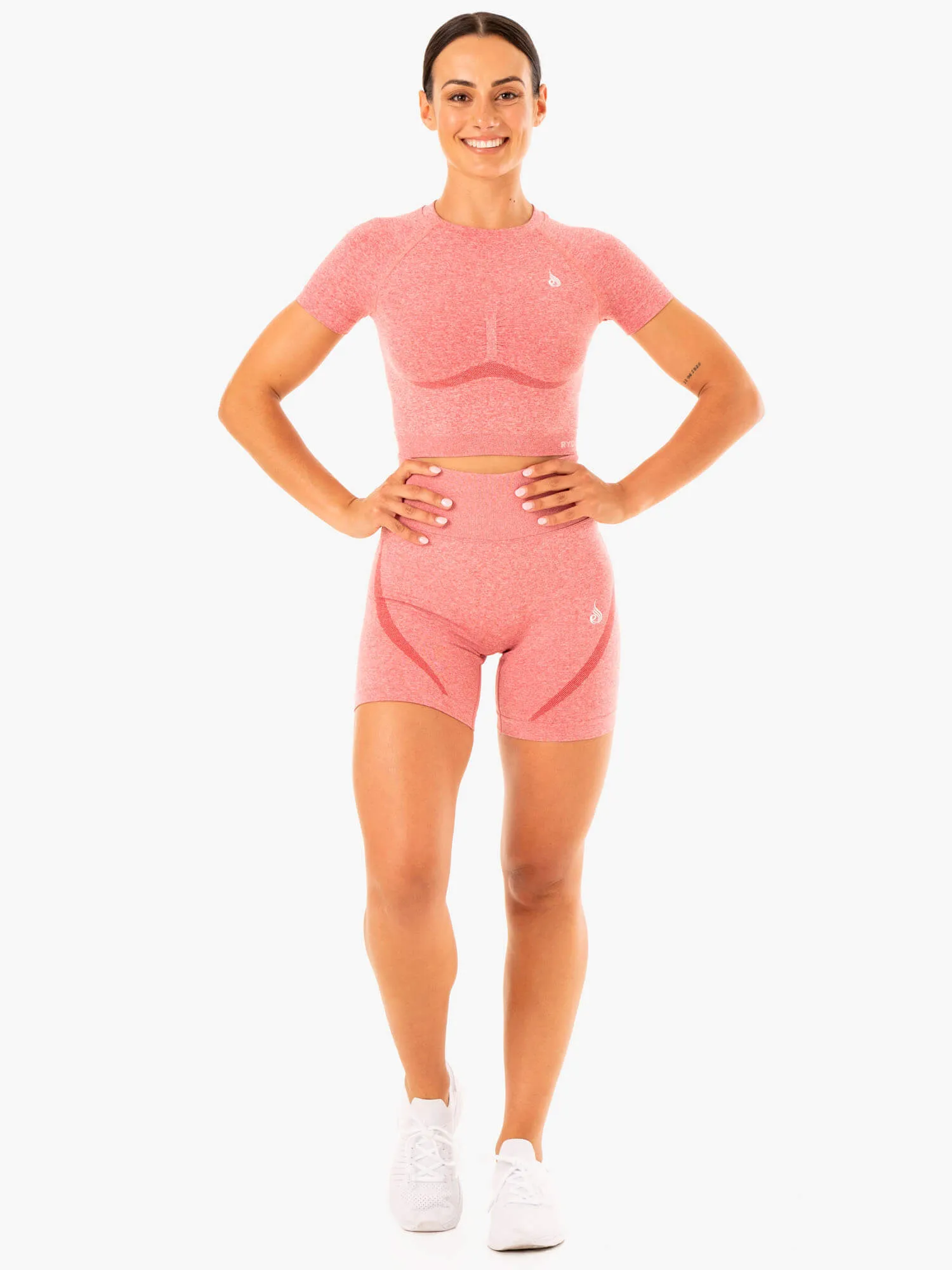 Staples Seamless T-Shirt - Pink Marl minimalist style