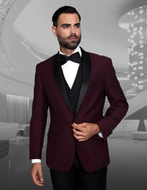 Statement Encore Burgundy Tuxedo Modern Fit gala outfit