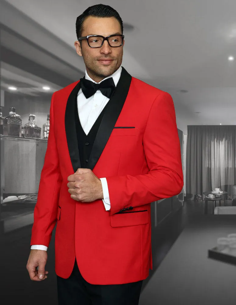 Statement Encore Red  Tuxedo Modern Fit private dinner