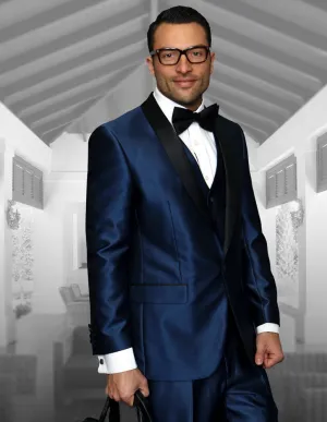 Statement Enzo-7 Indigo Tuxedo Modern Fit designer piece