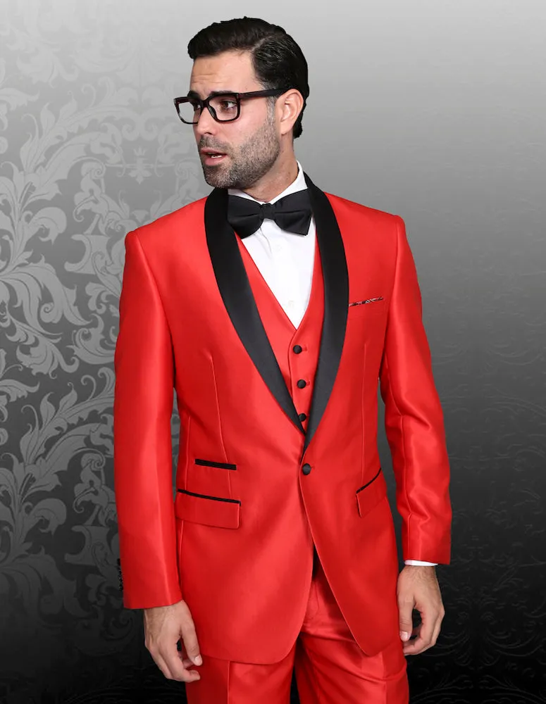 Statement Enzo-7 Red Tuxedo Modern Fit key occasion