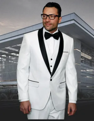 Statement Enzo-7 White Tuxedo Modern Fit lavish feel