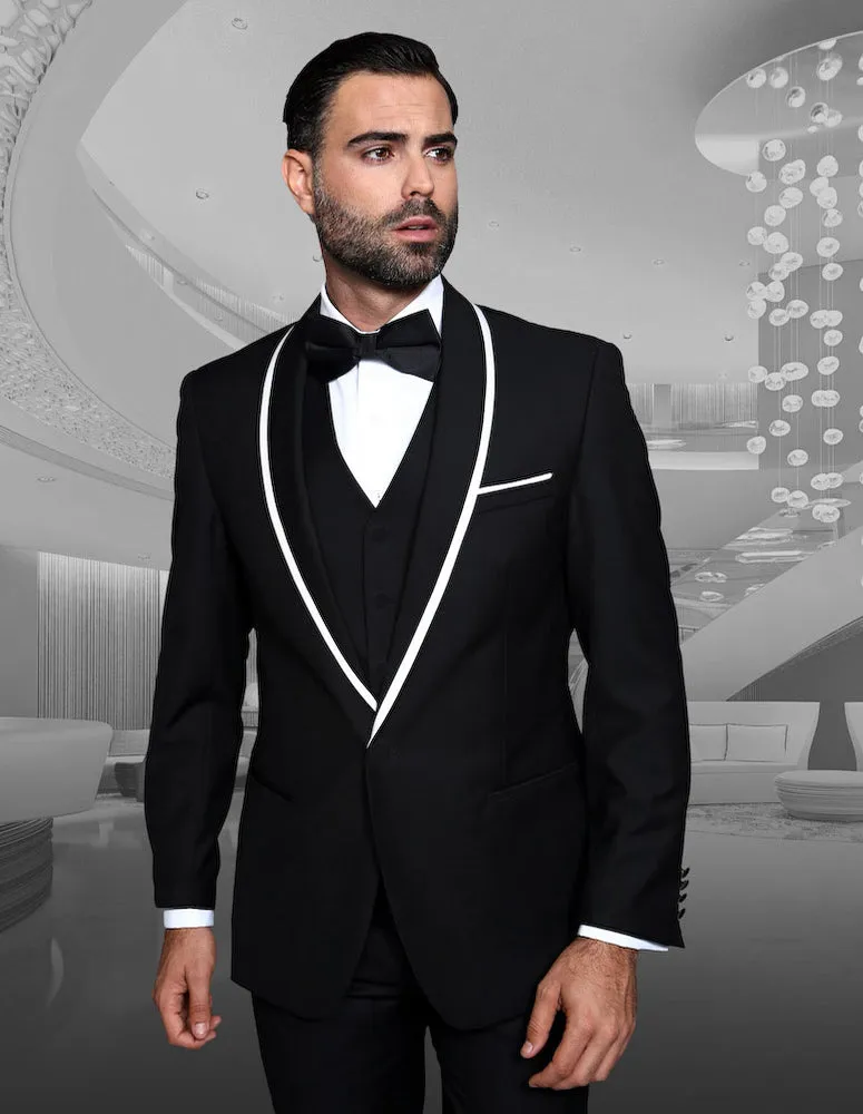 Statement Genova Black Tuxedo Modern Fit modern style