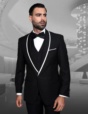 Statement Genova Black Tuxedo Modern Fit modern style