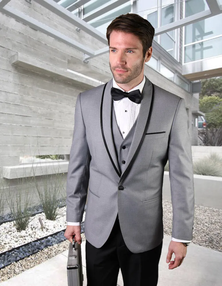 Statement Genova Grey Tuxedo Modern Fit fashion event
