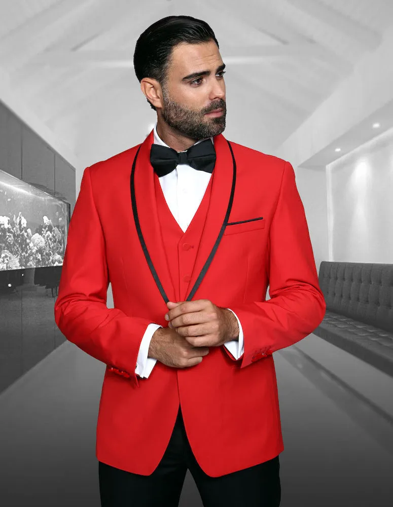 Statement Genova Red Tuxedo Modern Fit socialite