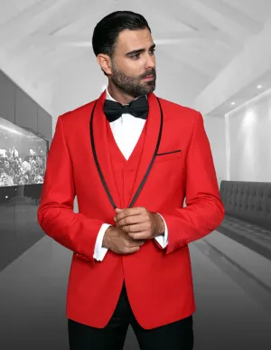 Statement Genova Red Tuxedo Modern Fit socialite