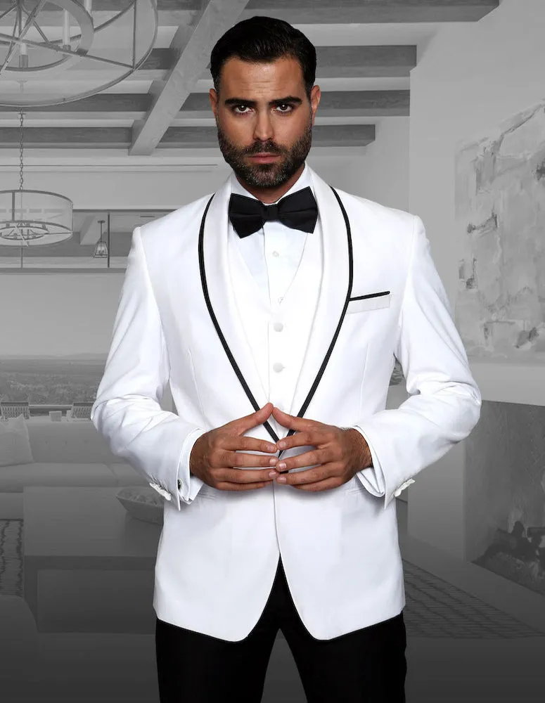 Statement Genova White Tuxedo Modern Fit gala outfit