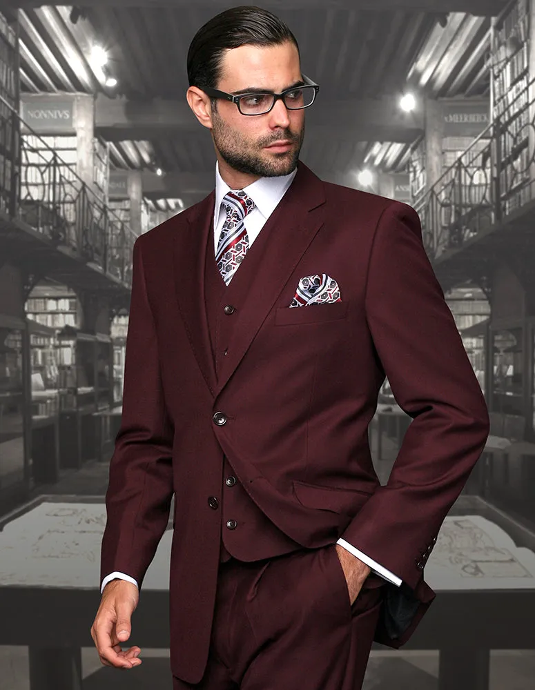 Statement Solid Burgundy Suit Modern Fit style icon