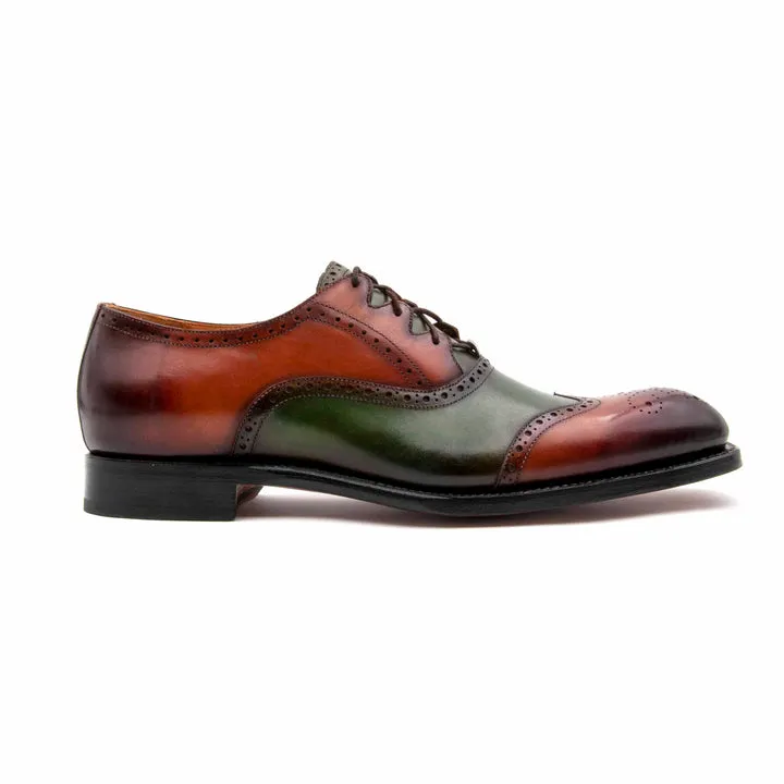 Stephen Lace Up Shoes - Camel/Green event ready