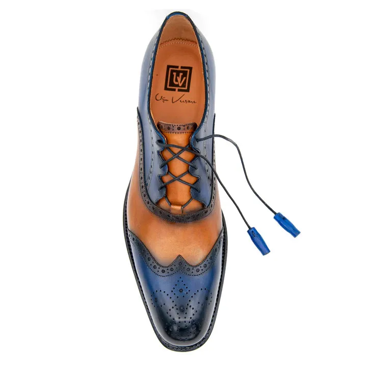 Stephen Lace Up Shoes - Navy/Caramel stress free