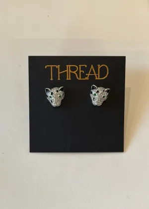 Sterling & CZ Jaguar Stud edgy luxe