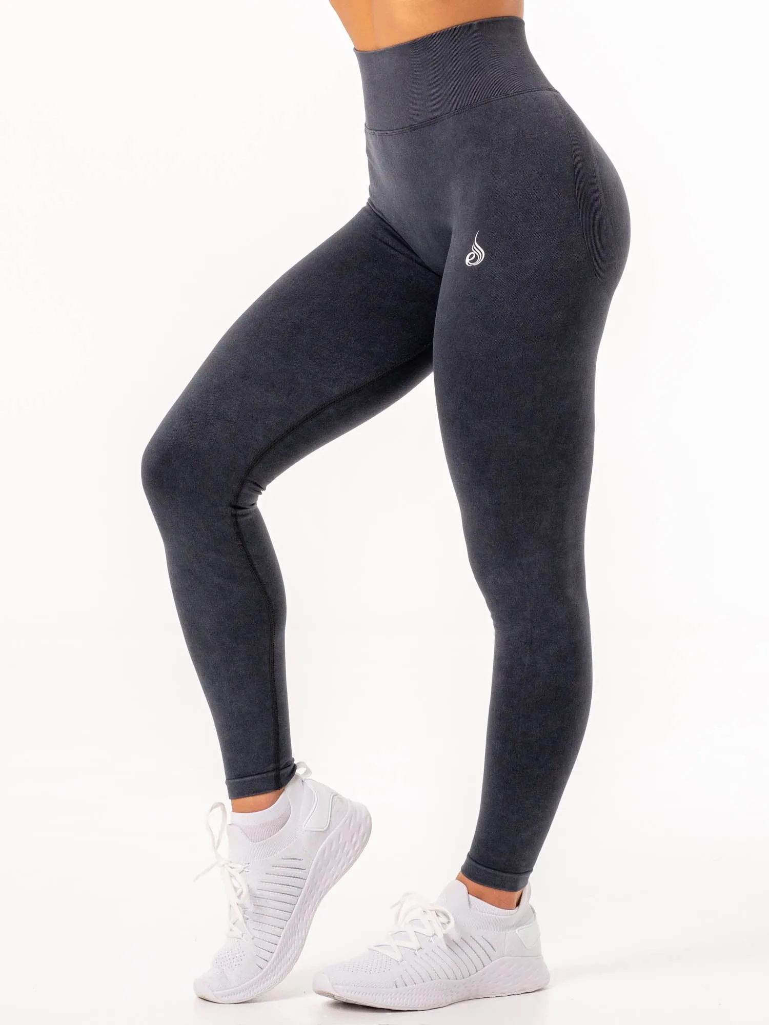 Stonewash Scrunch Seamless Leggings - Black Stonewash High performance fabric