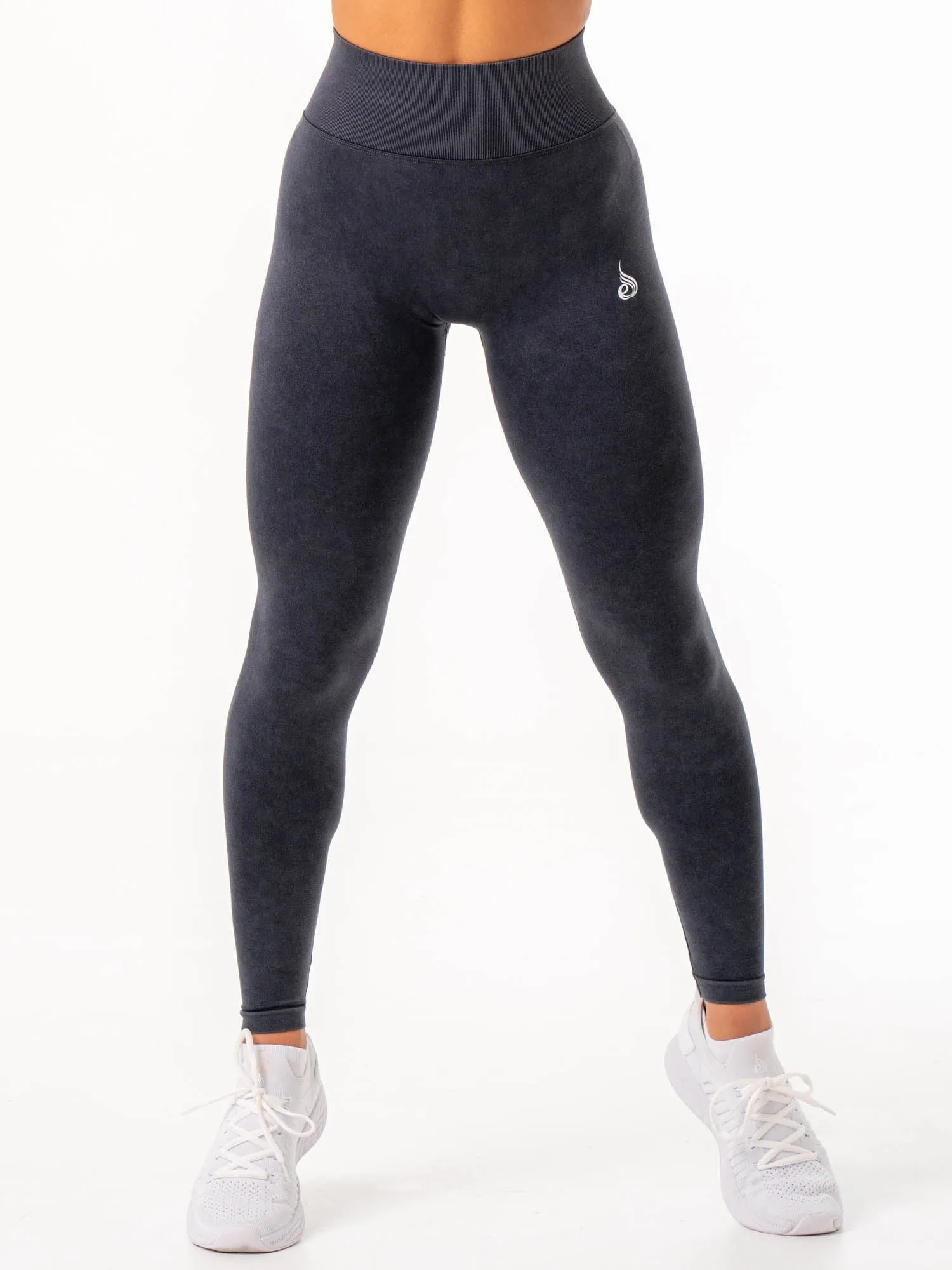 Stonewash Scrunch Seamless Leggings - Black Stonewash Comfort stretch fabric