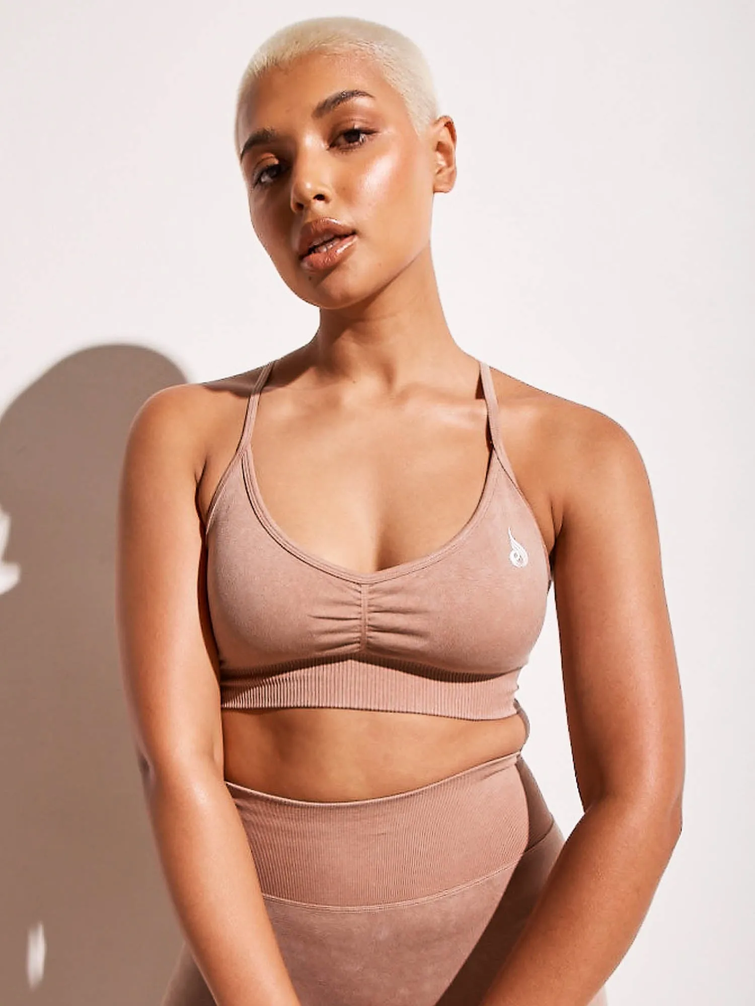 Stonewash Seamless Sports Bra - Tan Stonewash Breath Net