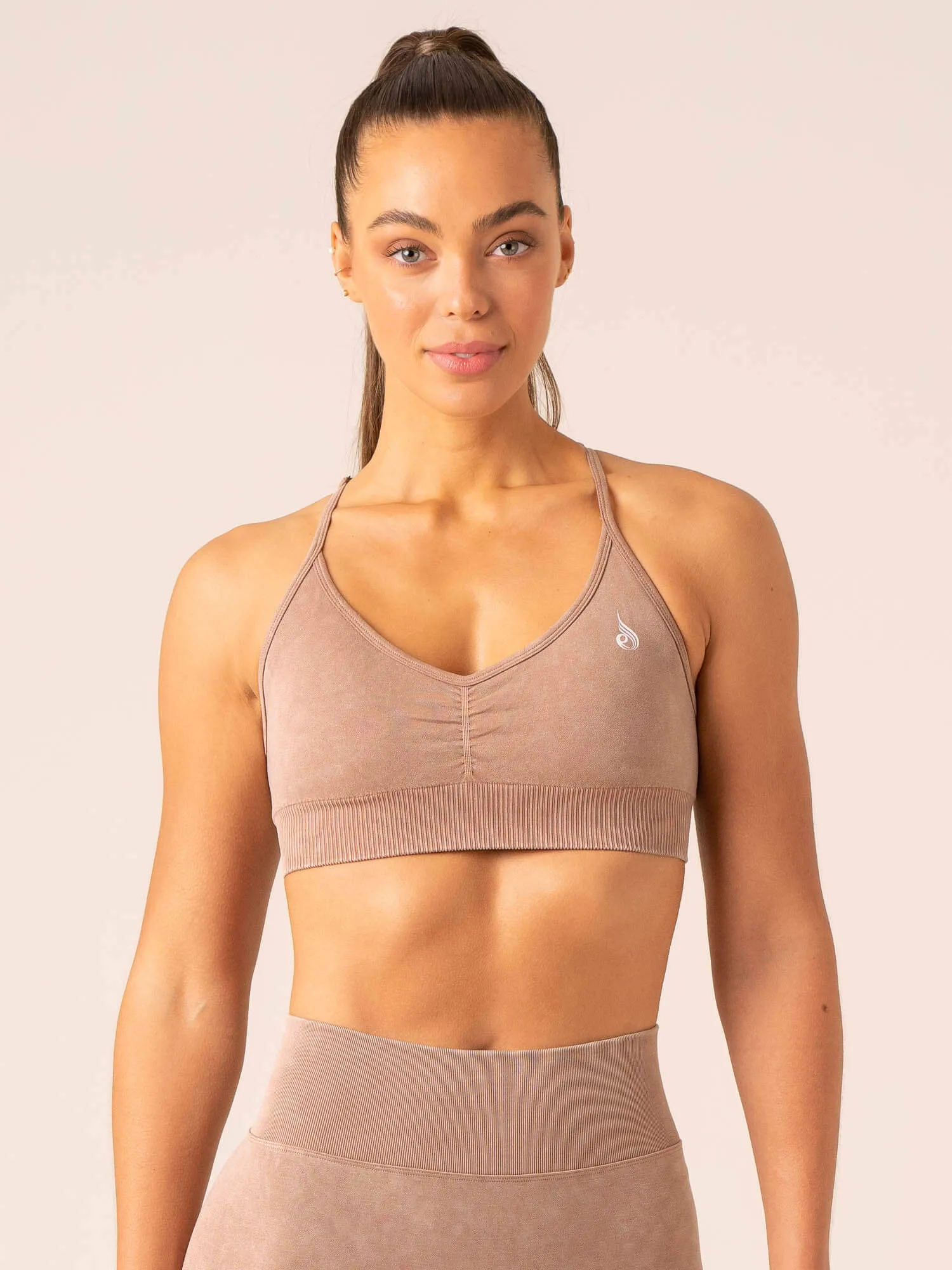 Stonewash Seamless Sports Bra - Tan Stonewash Color Options