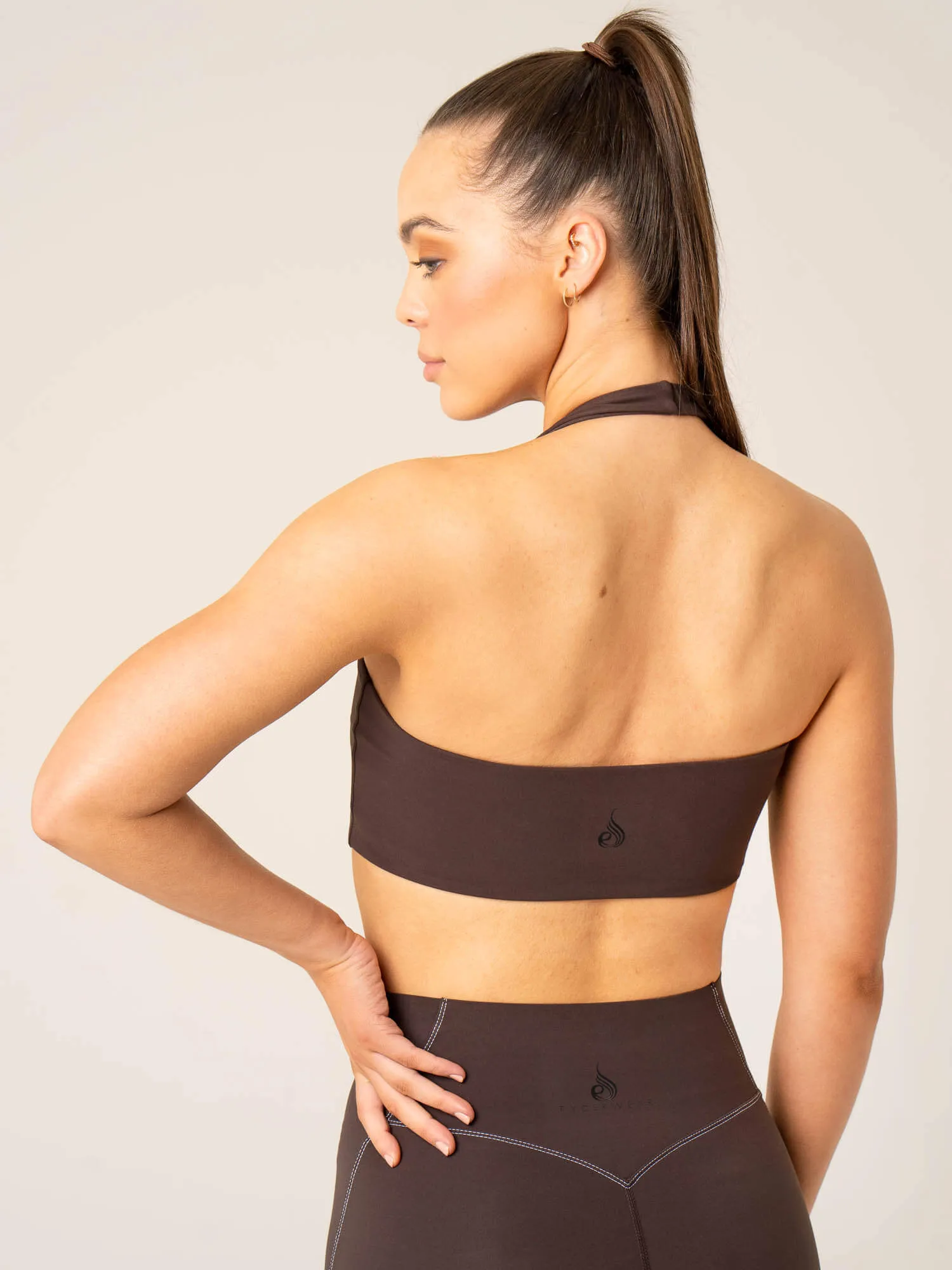Stride Halter Sports Bra - Chocolate Multi Purpose