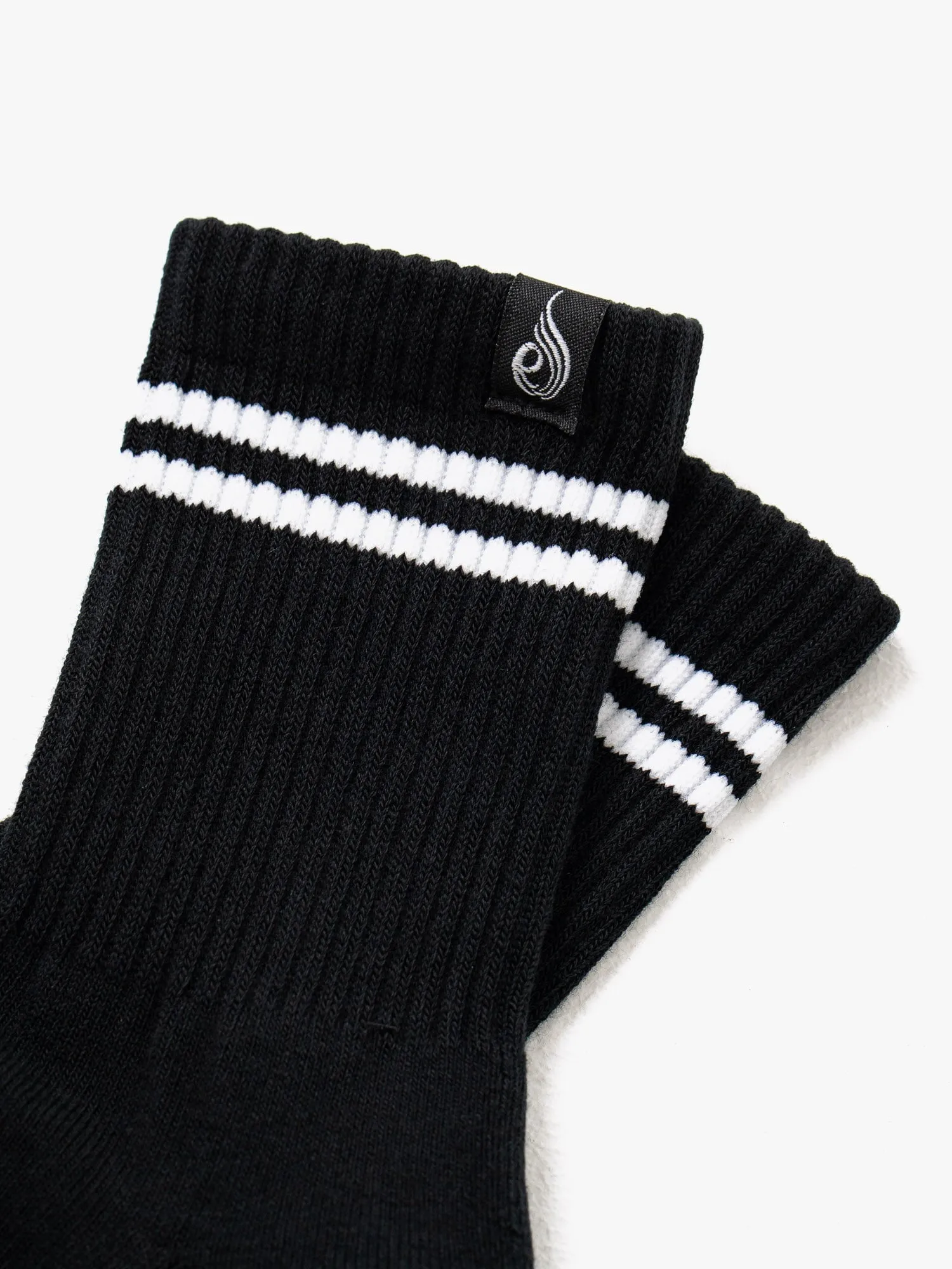 Stripe Crew Socks 2 Pack - Black Light Comfort