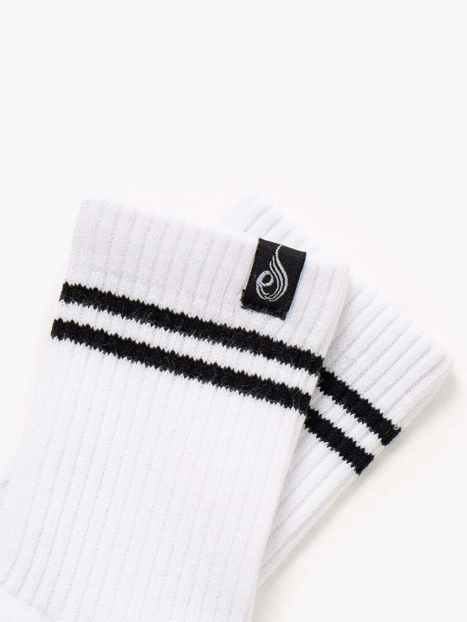 Stripe Crew Socks 2 Pack - White Comfort Wrap