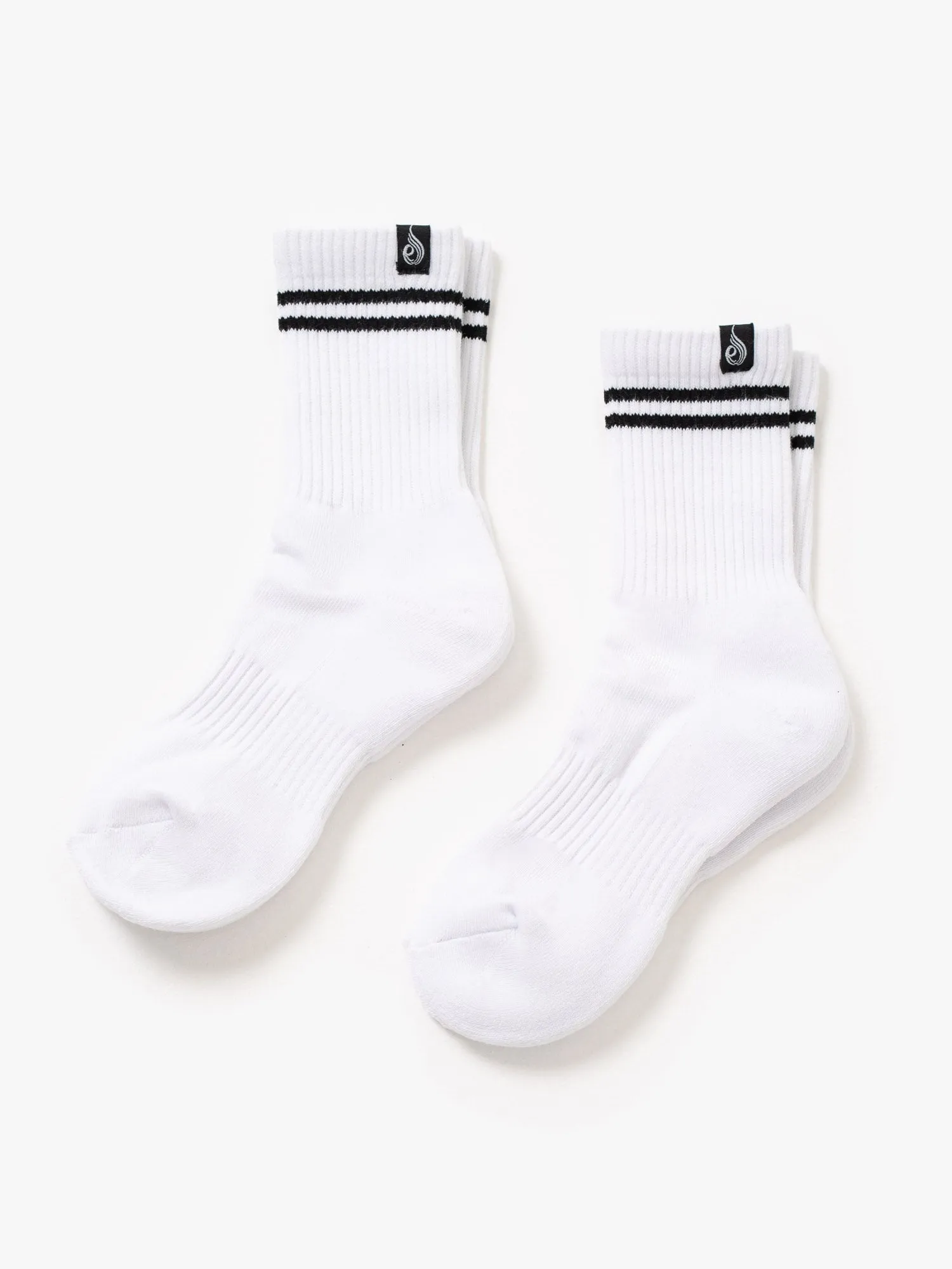 Stripe Crew Socks 2 Pack - White Parent Child