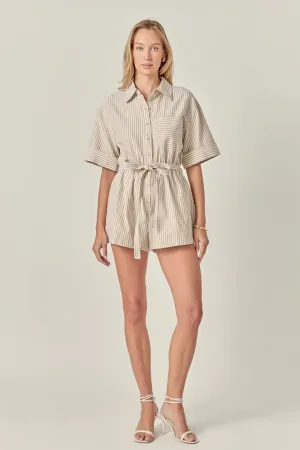 Stripe Oxford Fabric Romper Winter guard