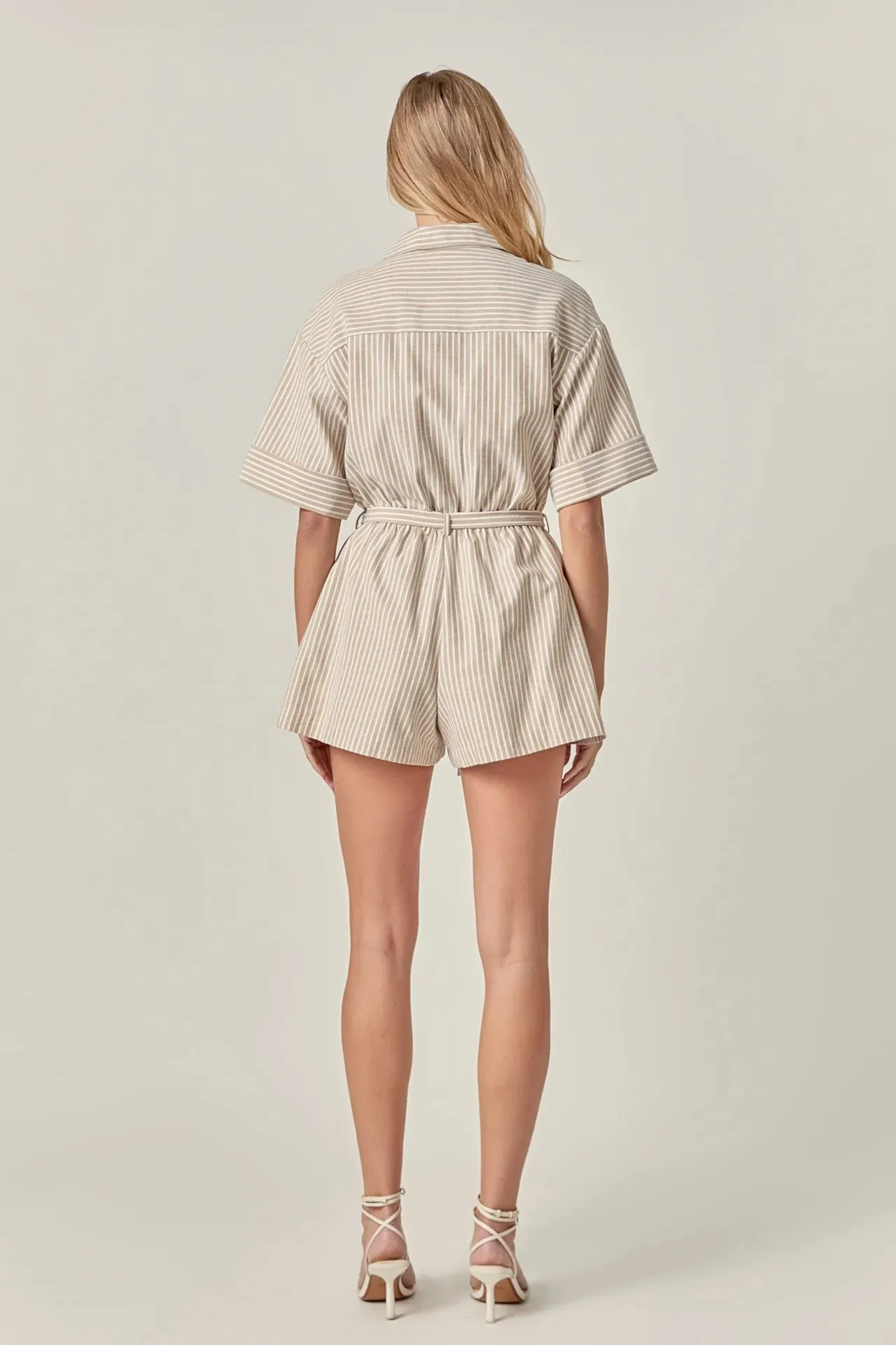 Stripe Oxford Fabric Romper Family meet