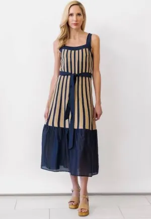Striped Tiered Maxi Dress Texture upgrade