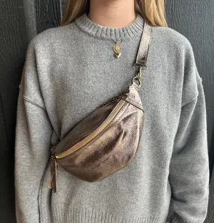 Taupe Shine Sling Bag warm season