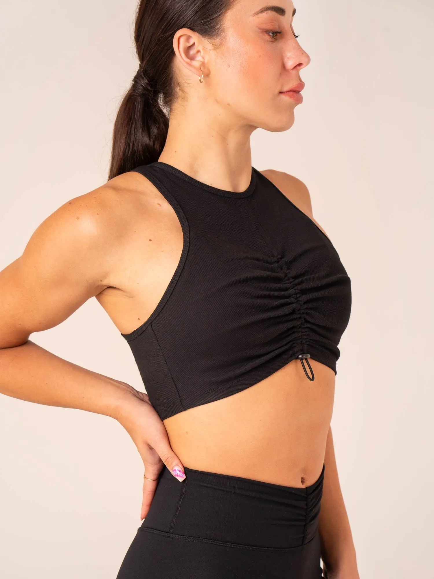 Tempo Rib Tank - Black multi pair