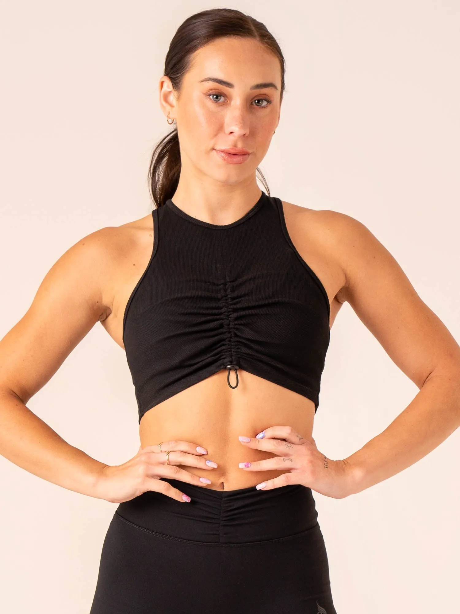 Tempo Rib Tank - Black casual sport