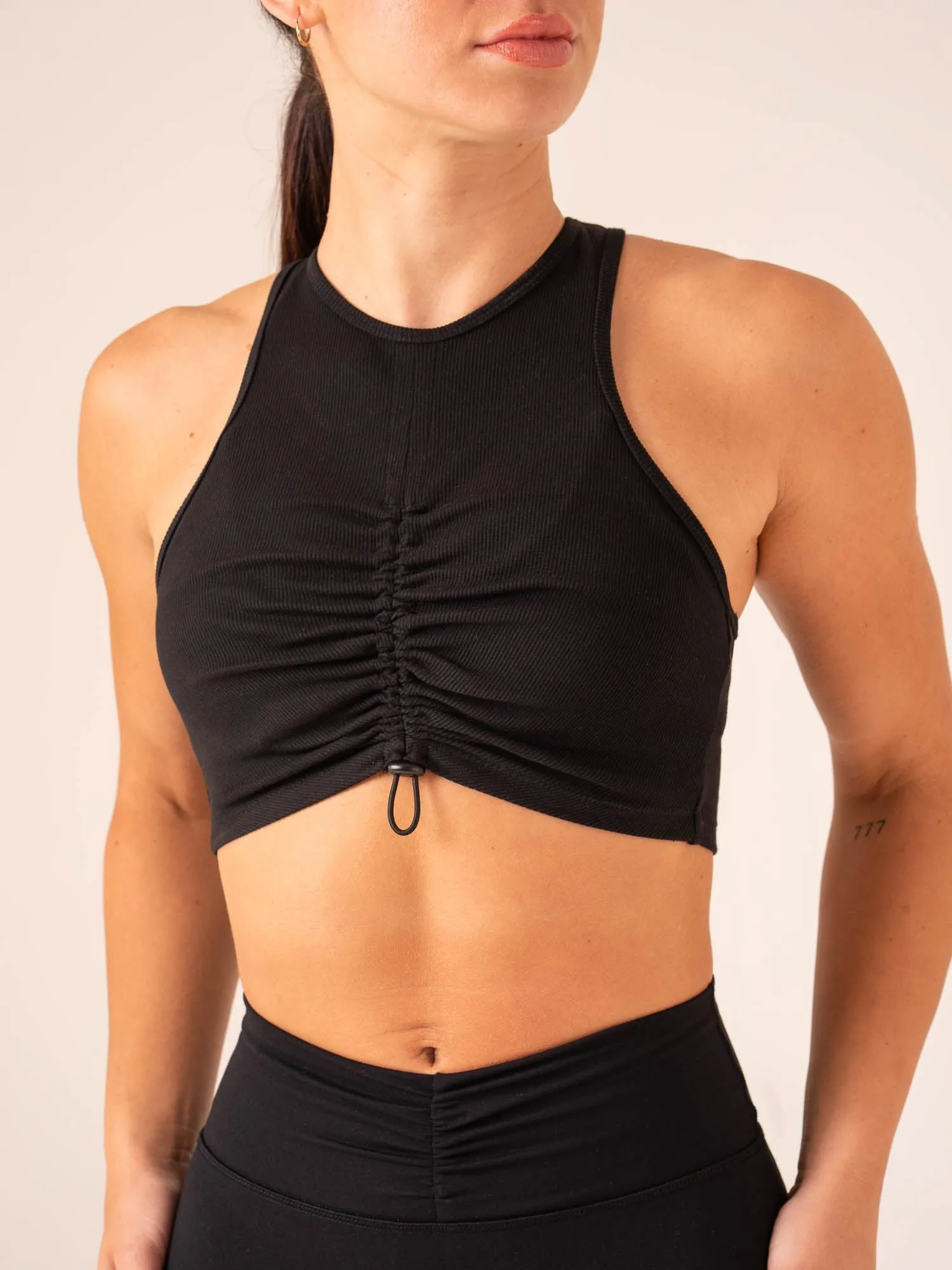 Tempo Rib Tank - Black youth sport