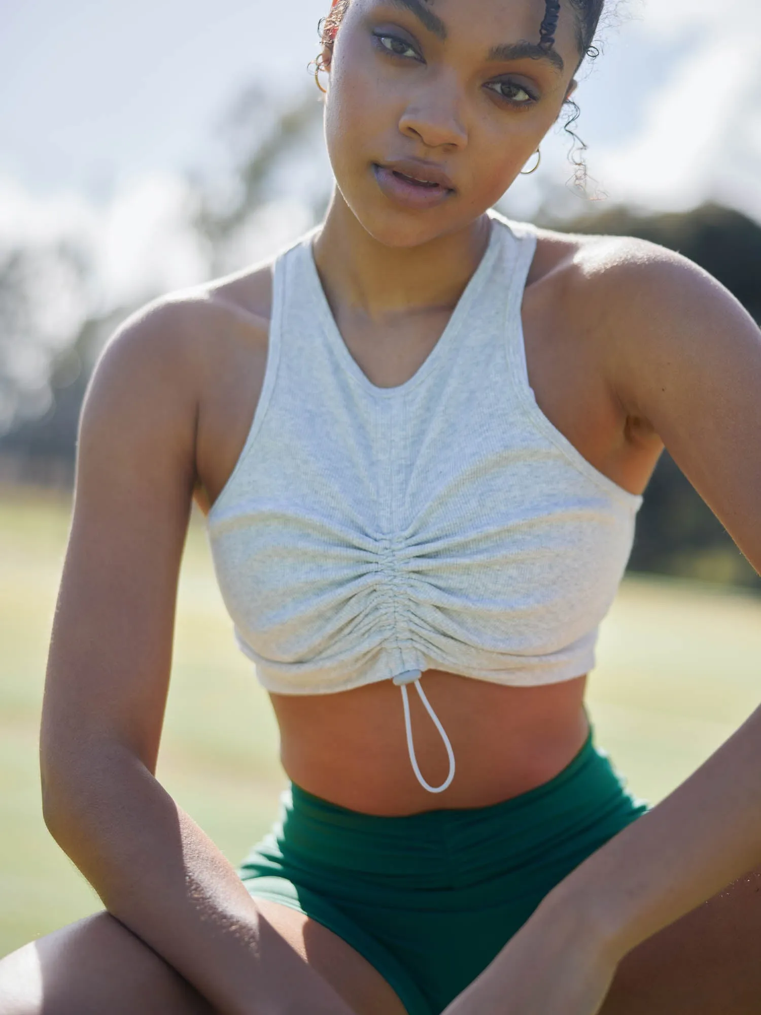 Tempo Rib Tank - Snow Grey Marl fashion light
