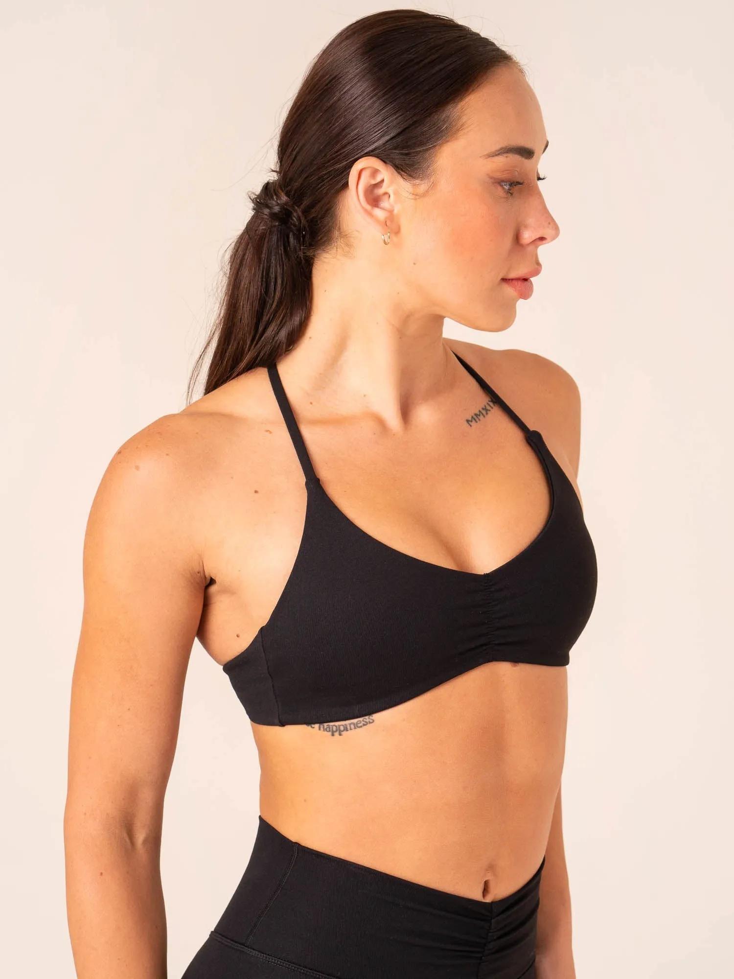 Tempo Sports Bra - Black Elastic Comfort