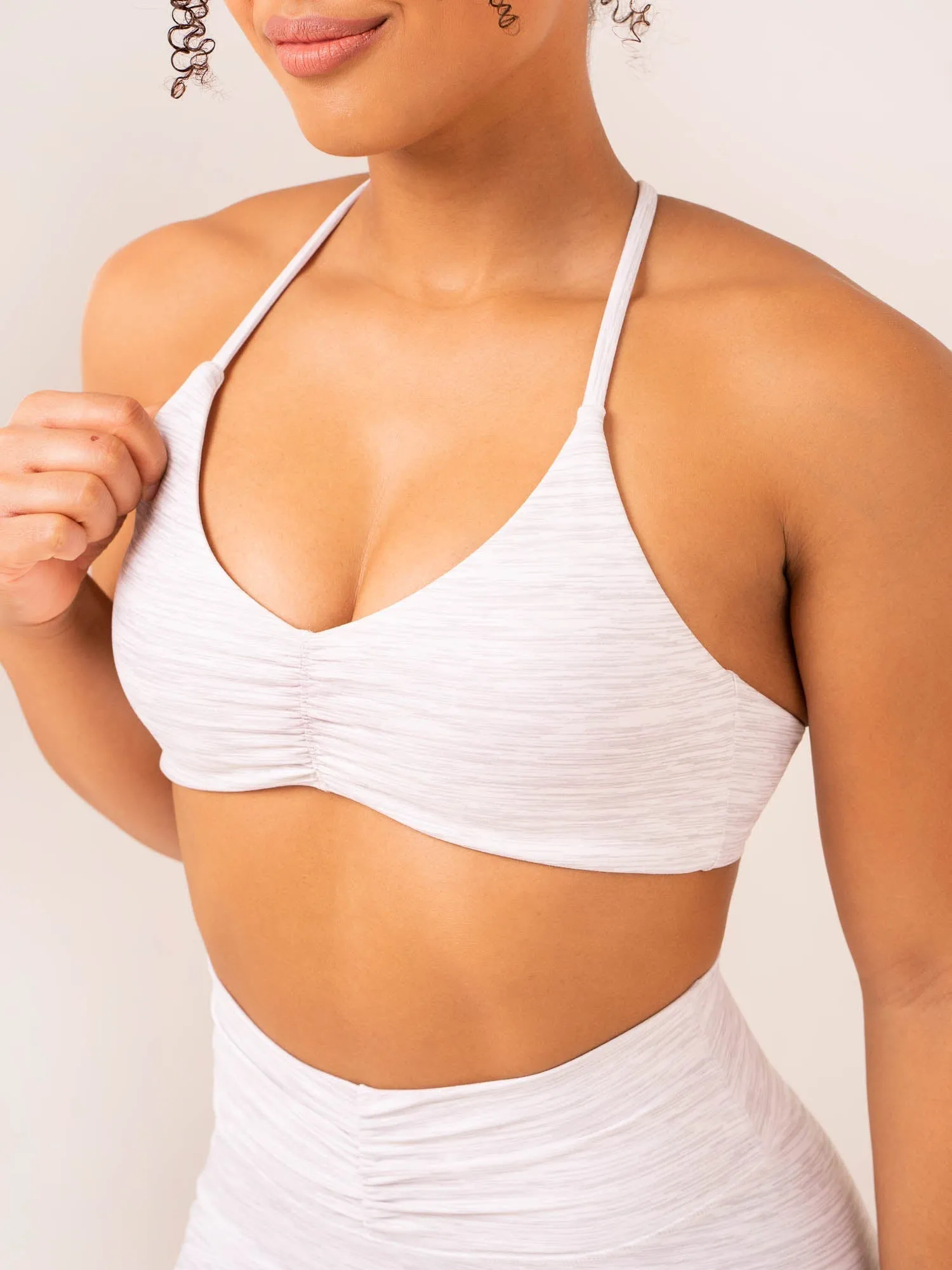 Tempo Sports Bra - Snow Grey Marl Breathable Vent