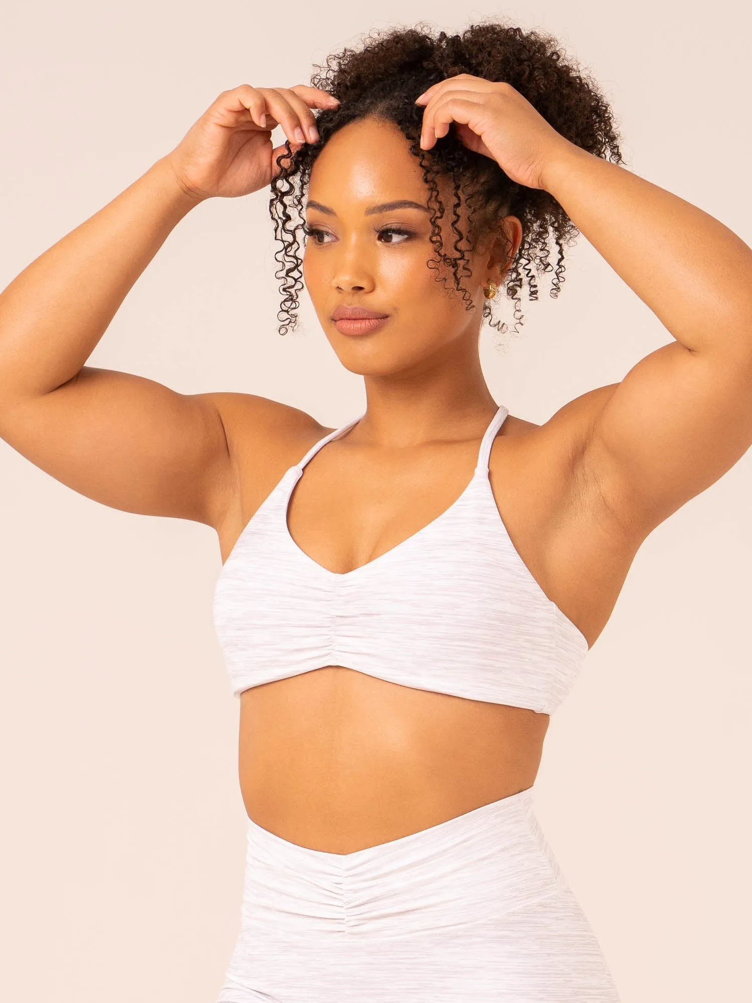 Tempo Sports Bra - Snow Grey Marl Stretch Fit