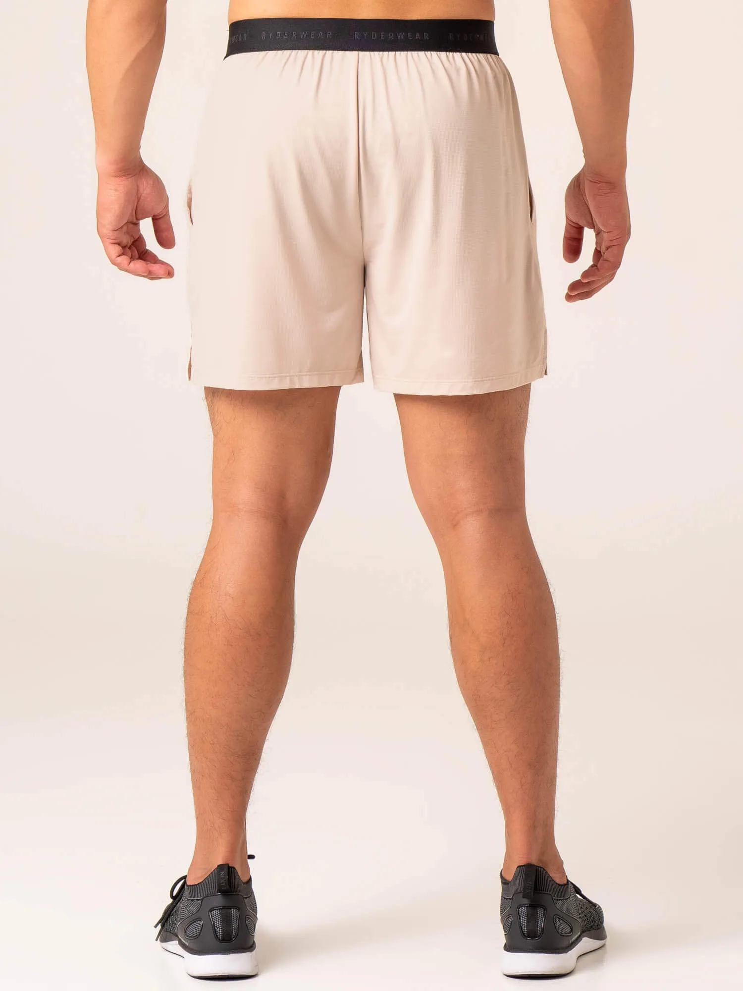 Terrain Mesh Gym Shorts - Chalk breathable mesh