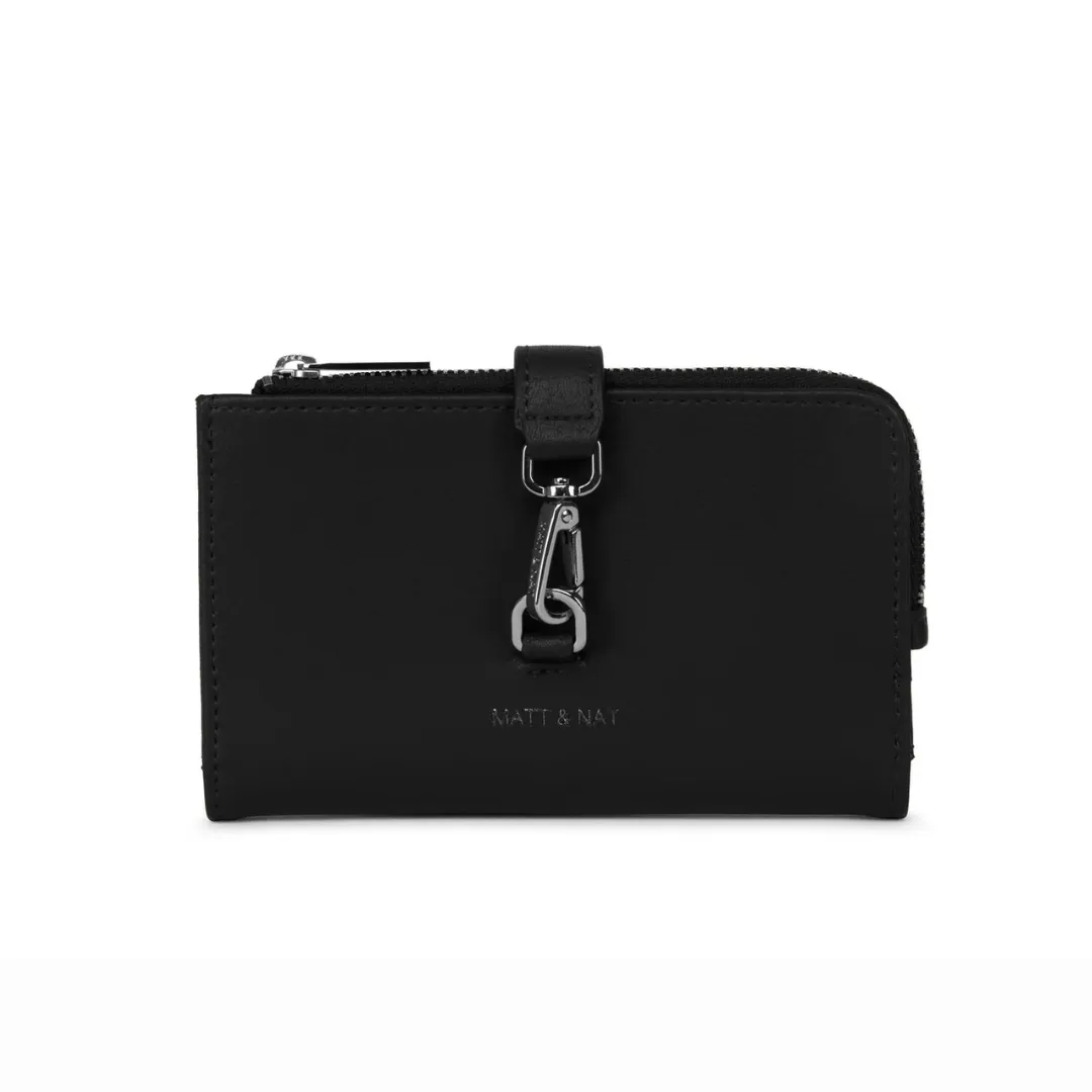 Thalia Wallet in Black from Matt & Nat easy hold