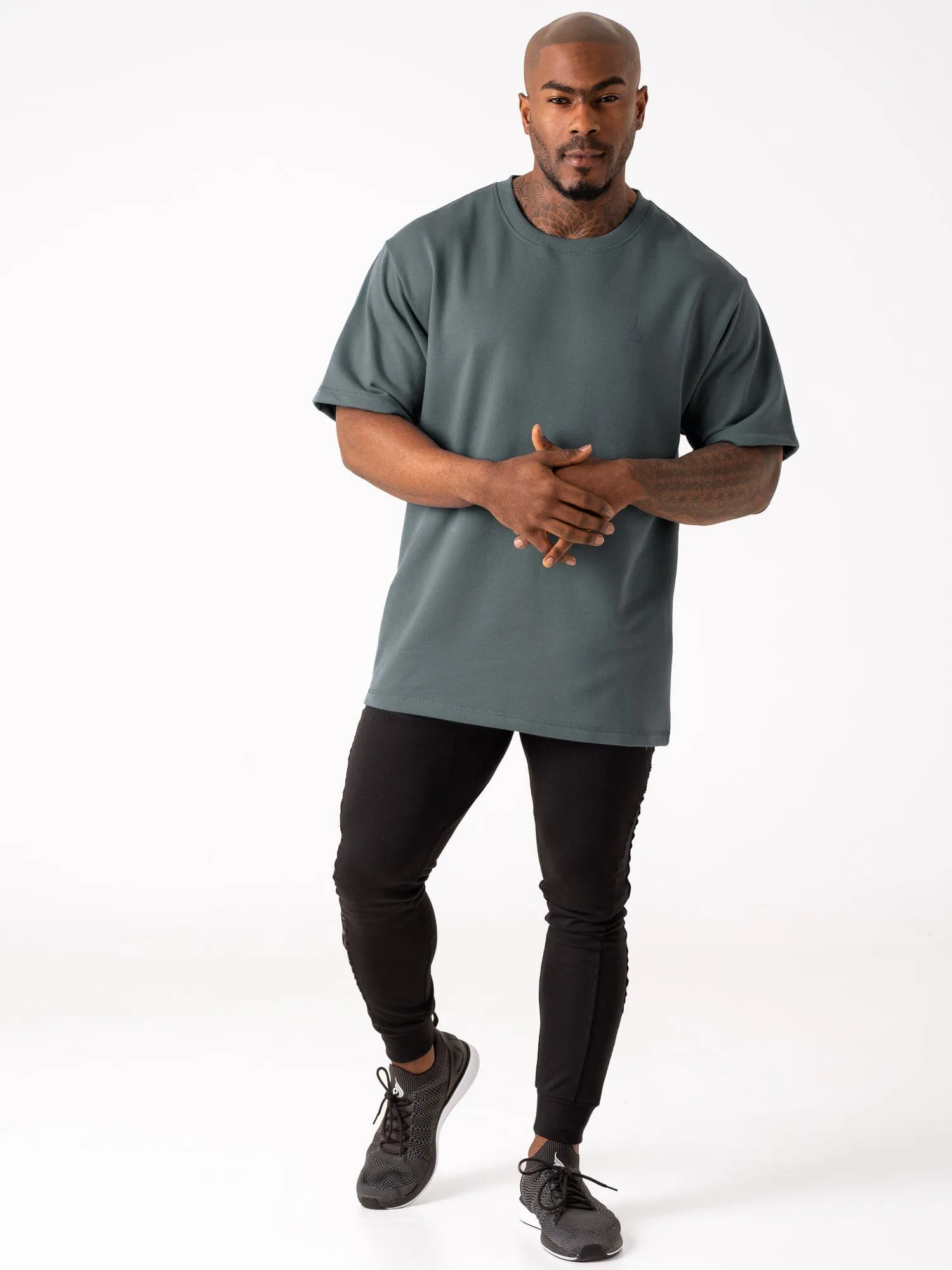 Throwback Fleece Oversized T-Shirt - Petrol fresh style