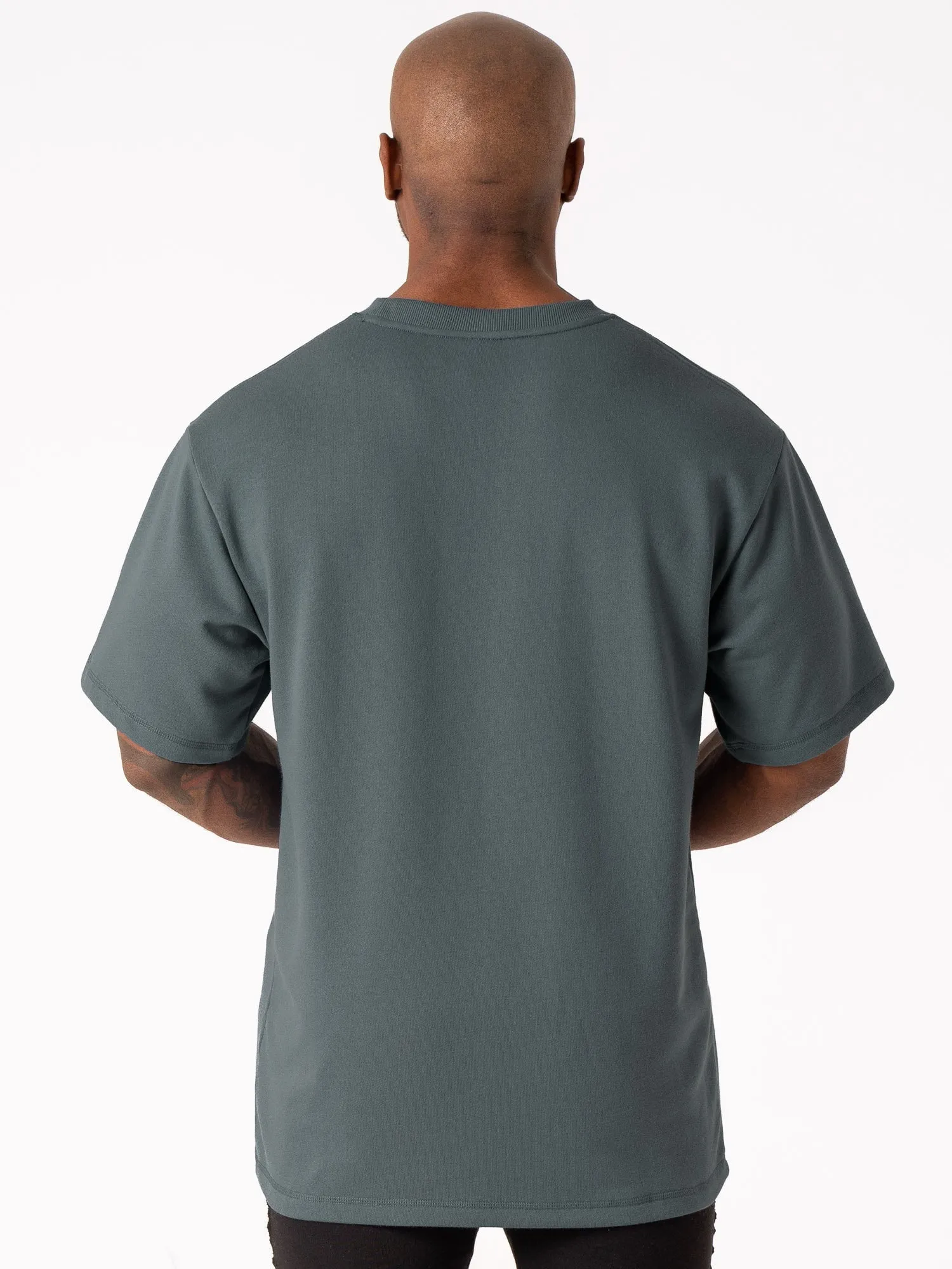Throwback Fleece Oversized T-Shirt - Petrol retro fashion