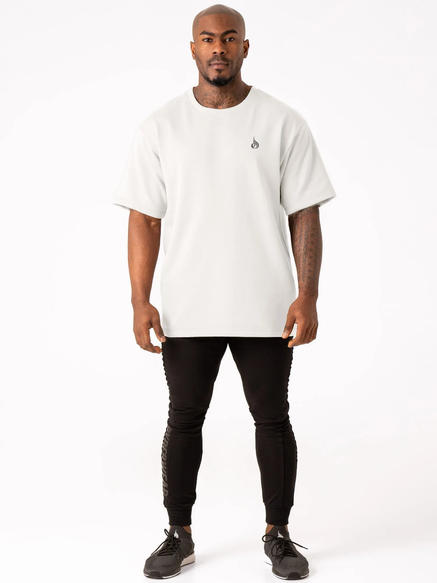 Throwback Fleece Oversized T-Shirt - White soft feel