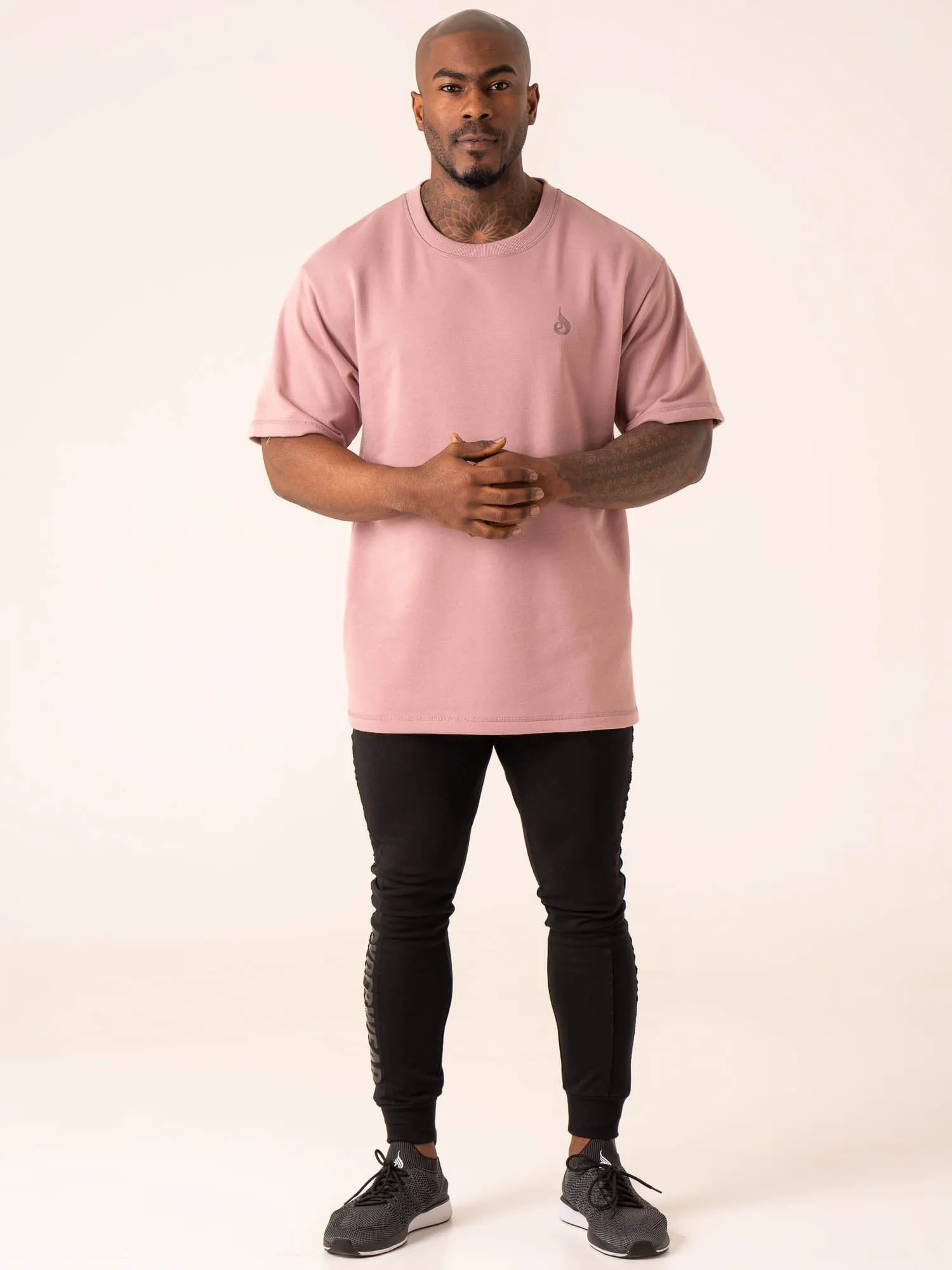 Throwback Oversized Fleece T-Shirt - Cinder school spirit
