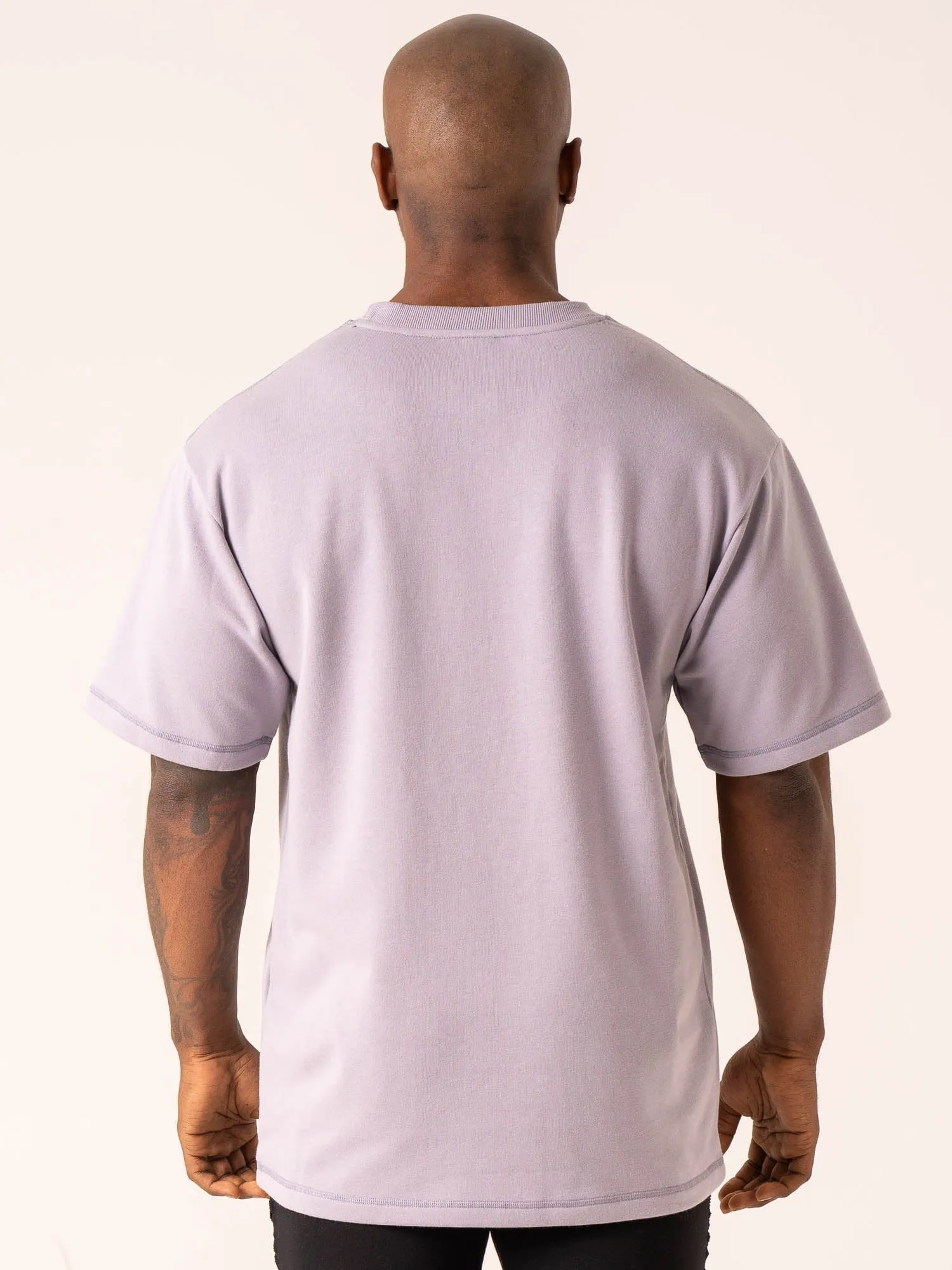 Throwback Oversized Fleece T-Shirt - Lavender adventure wear