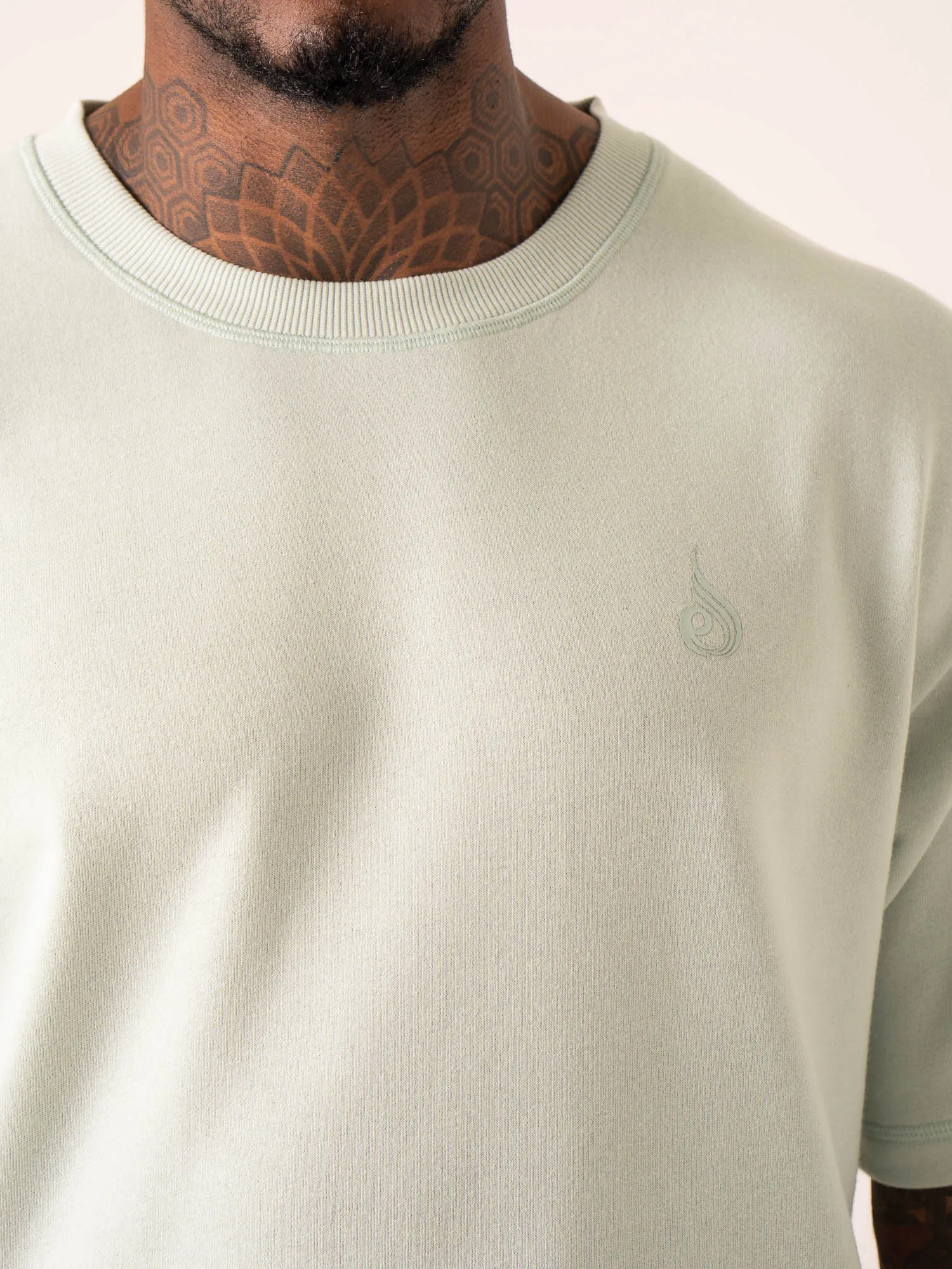 Throwback Oversized Fleece T-Shirt - Seafoam quick dry
