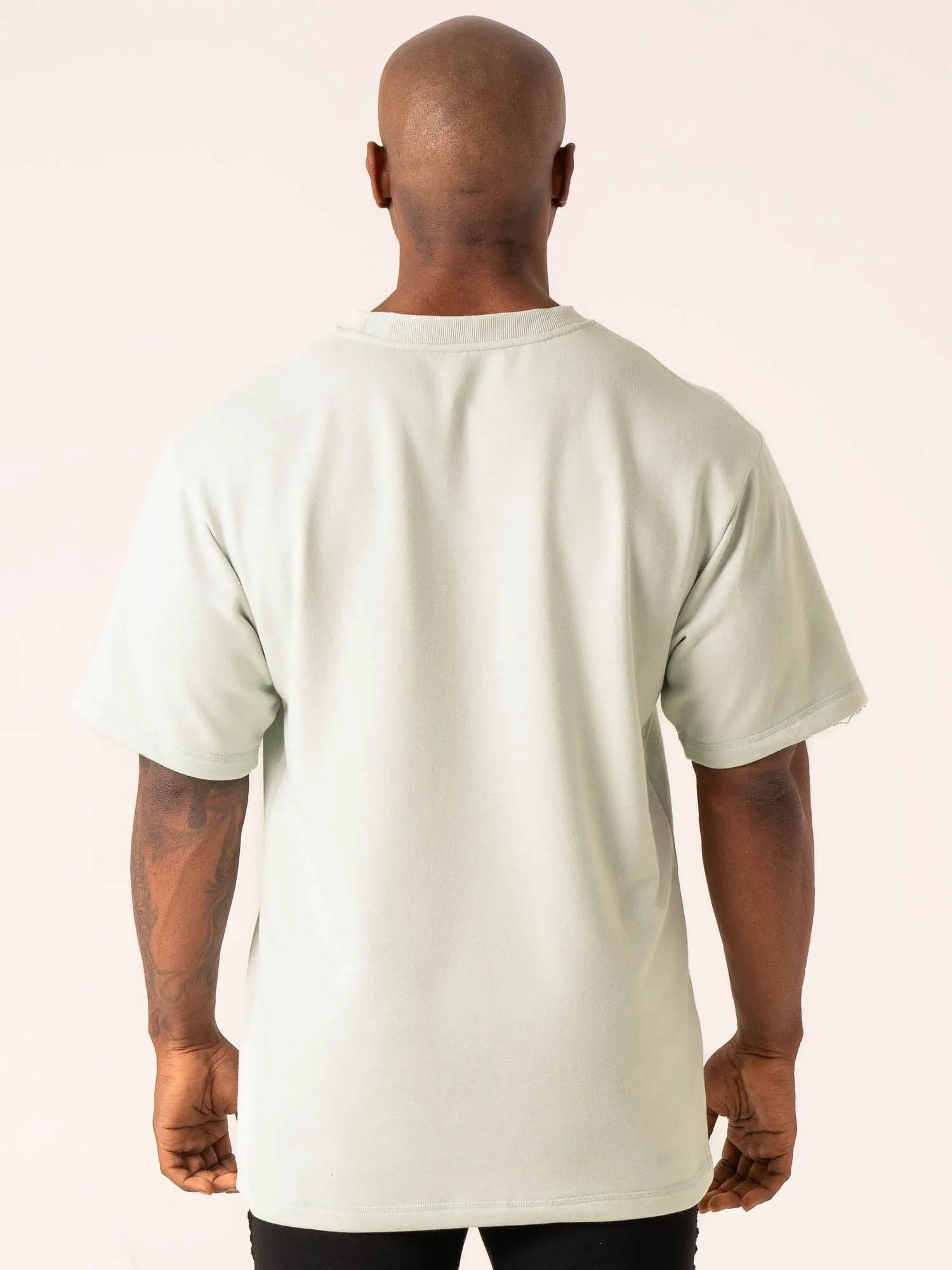 Throwback Oversized Fleece T-Shirt - Seafoam festival season